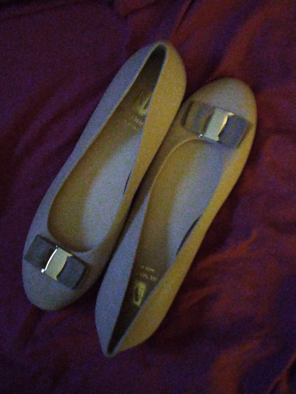 Bruno Magli Taupe Bow Ballet Flats